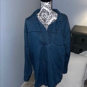 Blue Denim Long Sleeve Top